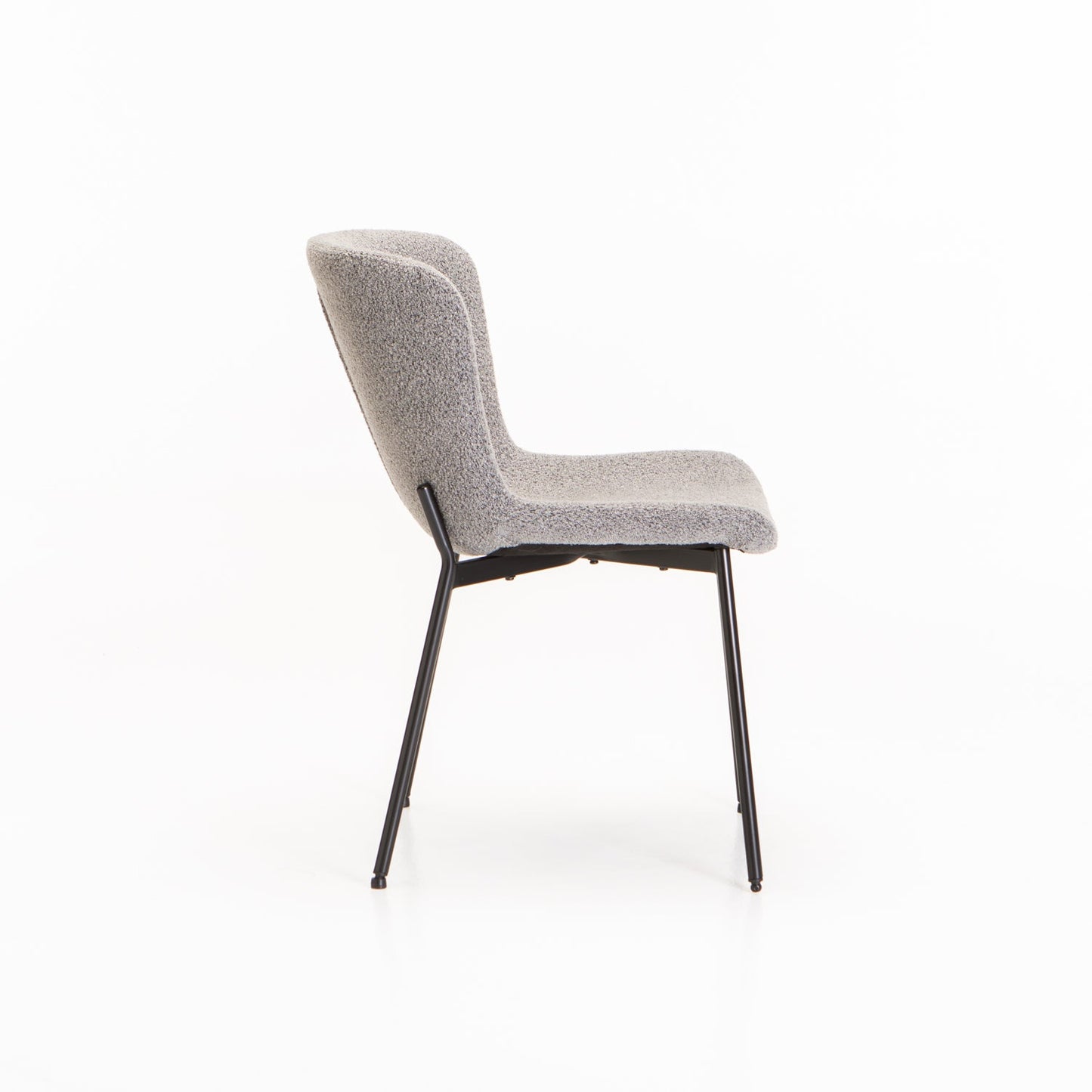 Arctic Boucle Indie Dining Chair - Grey