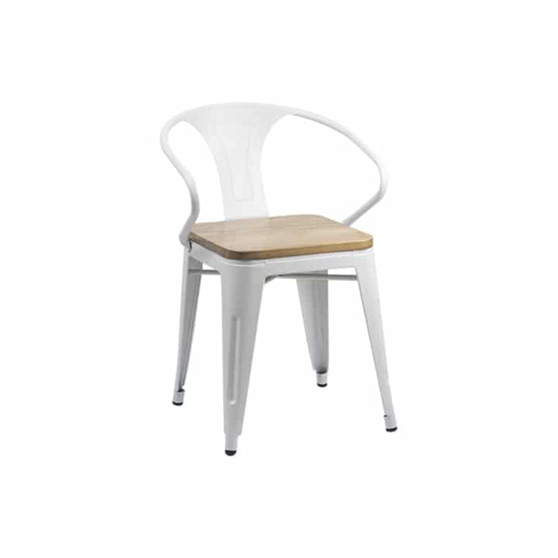 Replica Tolix Arm Chair With Wooden Seat