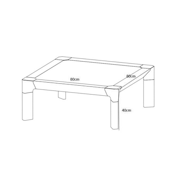 Luna 80x80cm Stone Top Outdoor Coffee Table