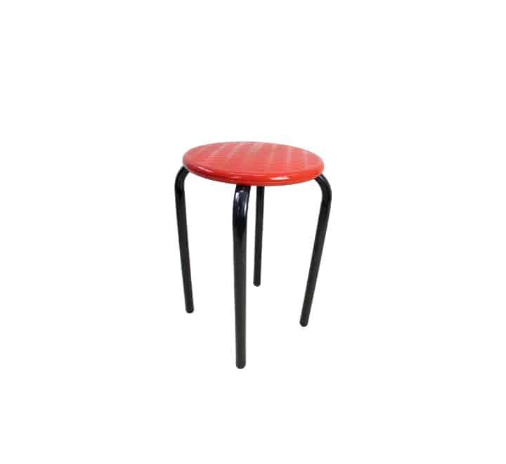 Kitchen Stool Black Frame - Red