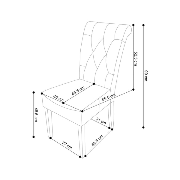 Tapas Fabric Dining Chair - Cream / Natural