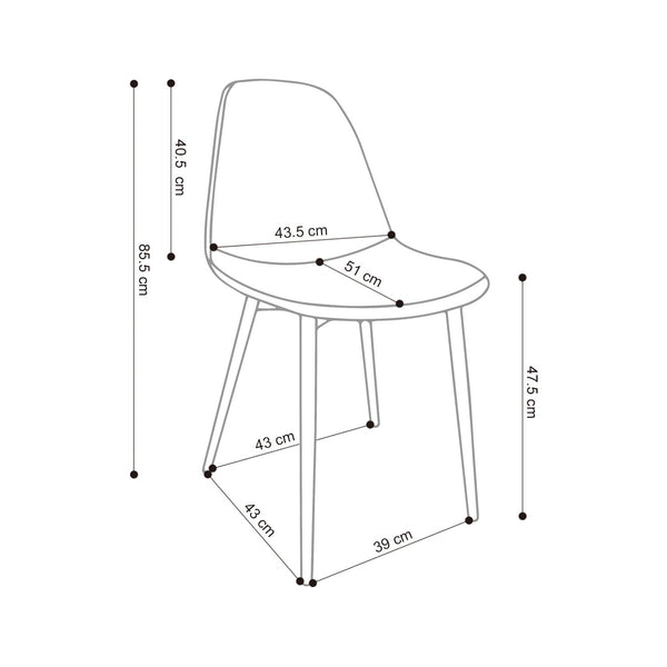 Allan Fabric Dining Chair - Grey / Nat