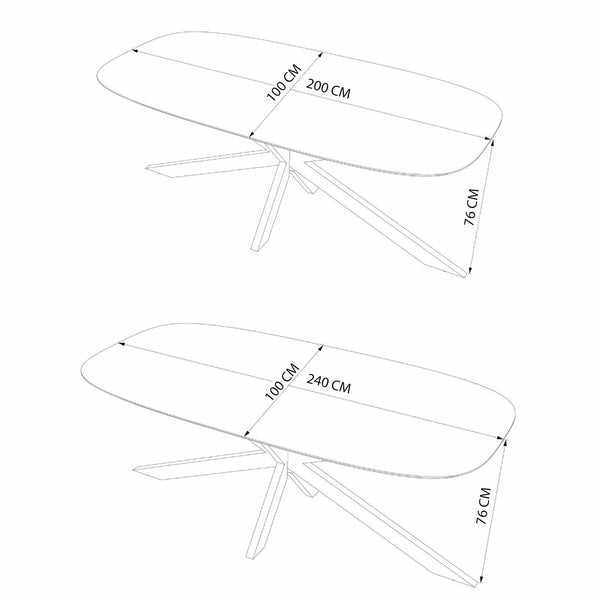 Sissa Danish Oval Solid Wood Dining Table - Magnolia - 8 Seater