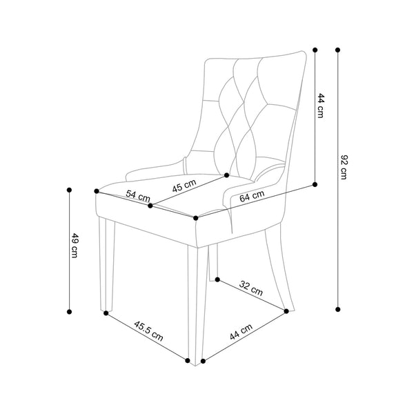 Kia Bloom Fabric Dining Chair - Cream