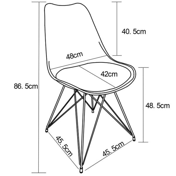 Milah Black leg Dining Chair