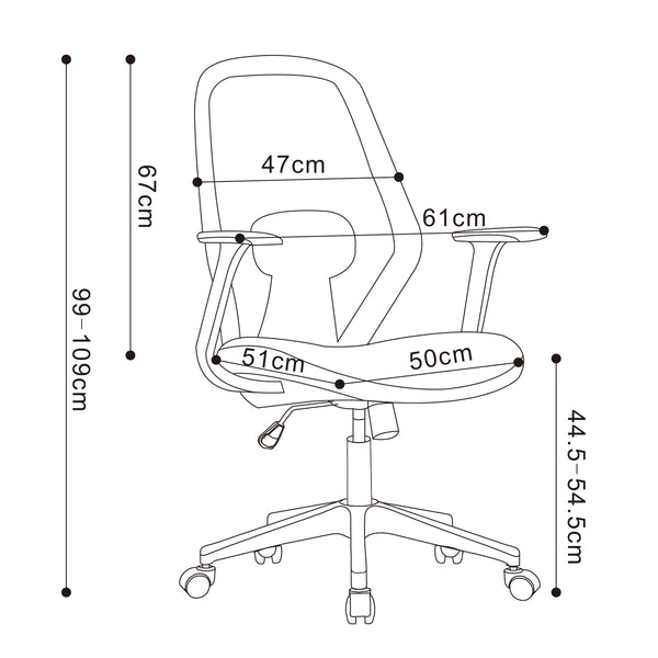 Lean Midback Office Chair 349m - Grey
