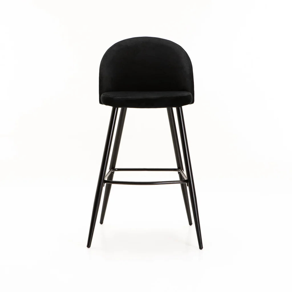 Extreme Velvet Barstool - Black