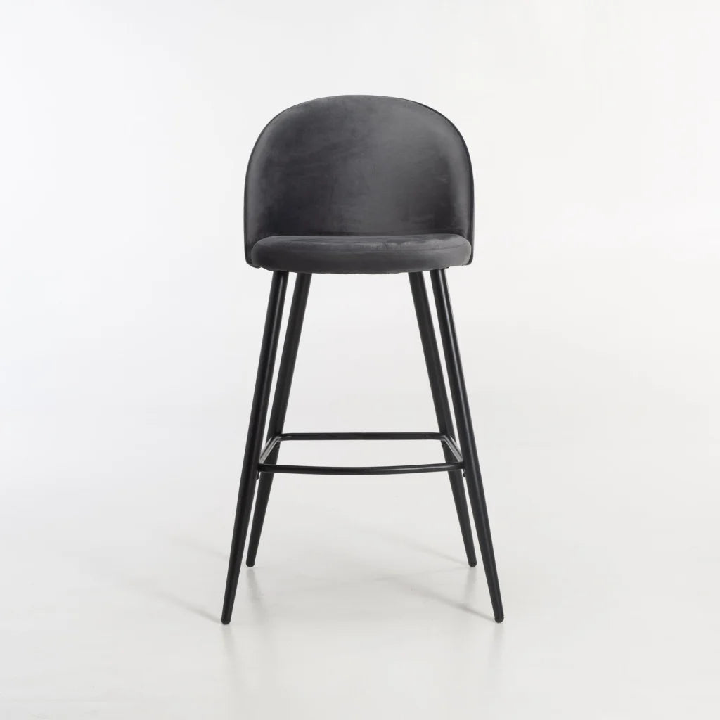 Extreme Velvet Barstool - Grey