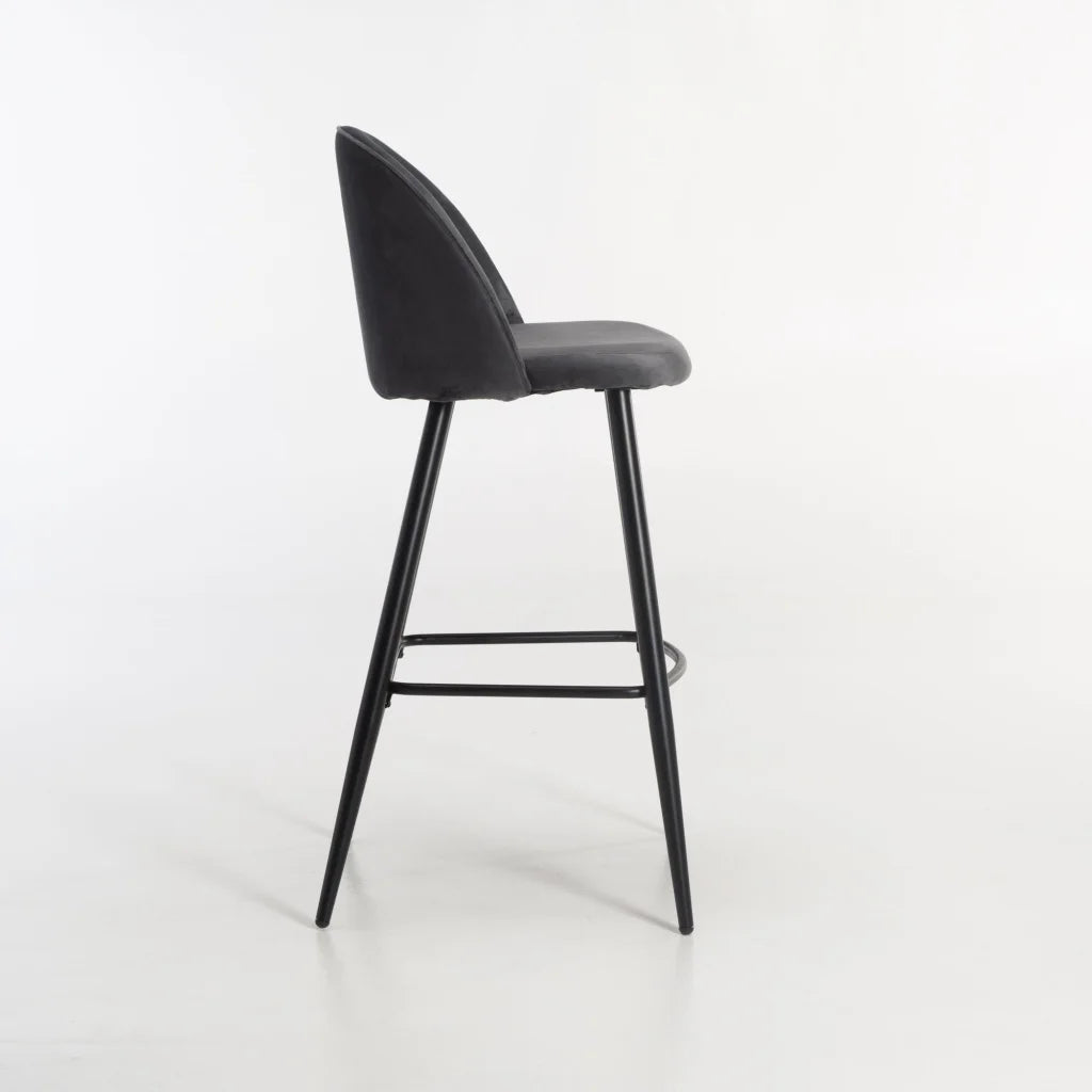 Extreme Velvet Barstool - Grey