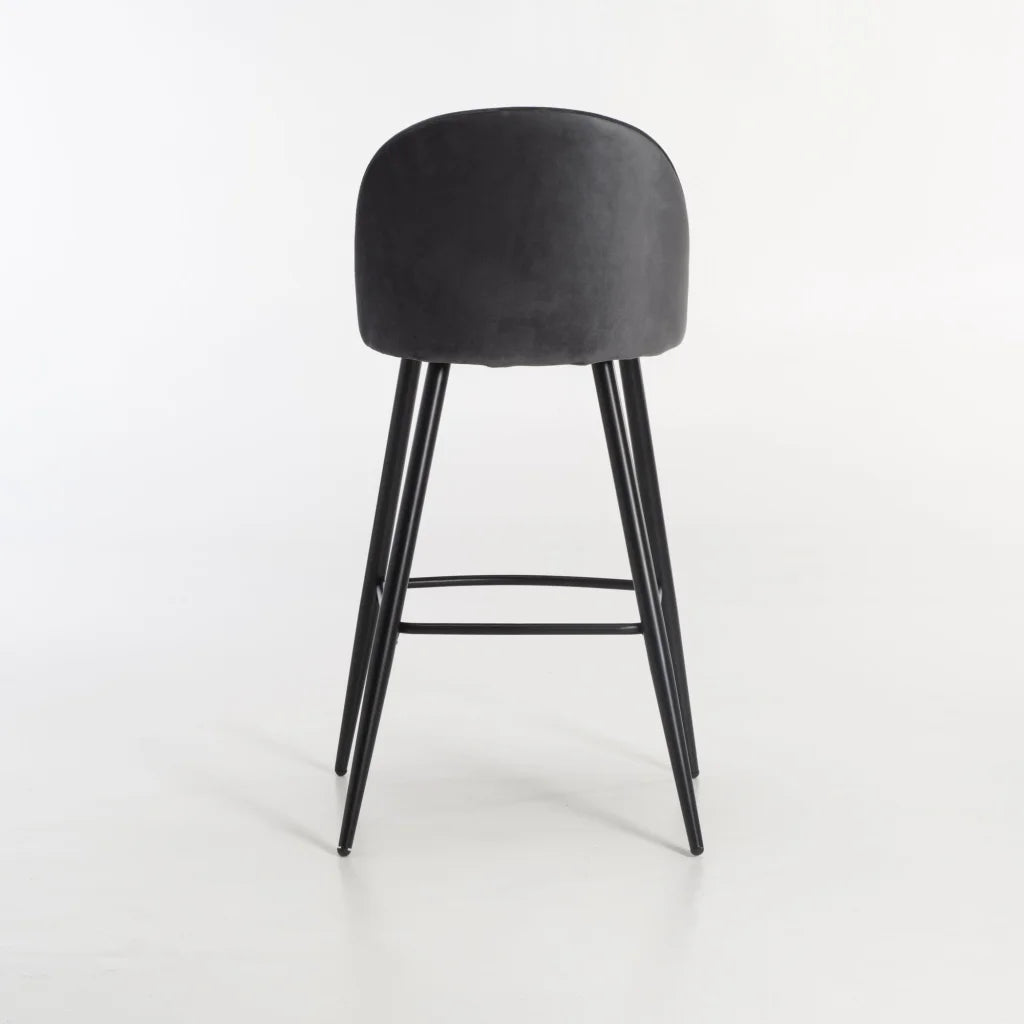Extreme Velvet Barstool - Grey