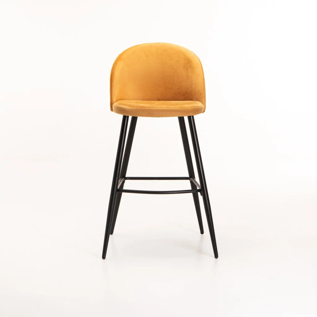Extreme Velvet Barstool - Mustard