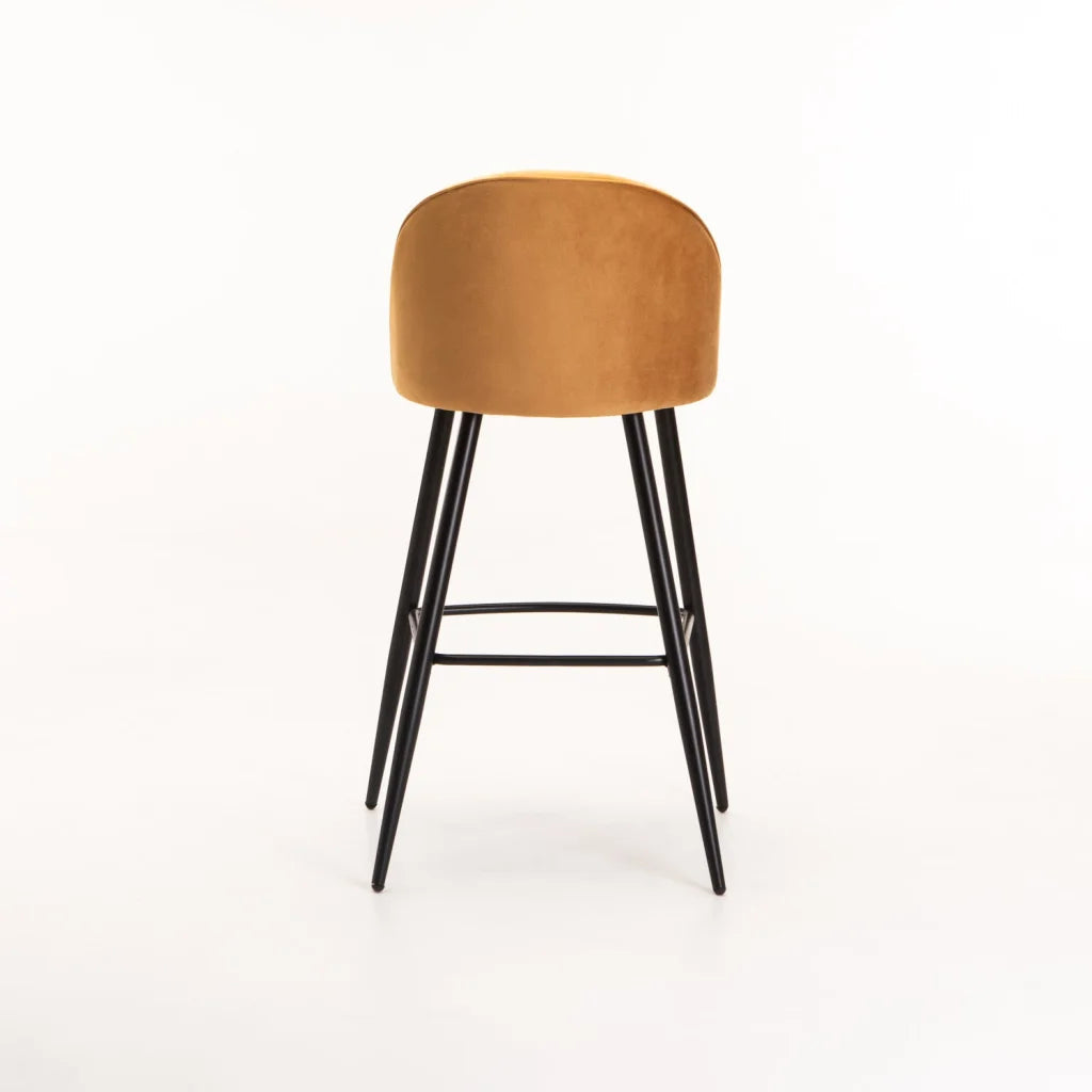 Extreme Velvet Barstool - Mustard