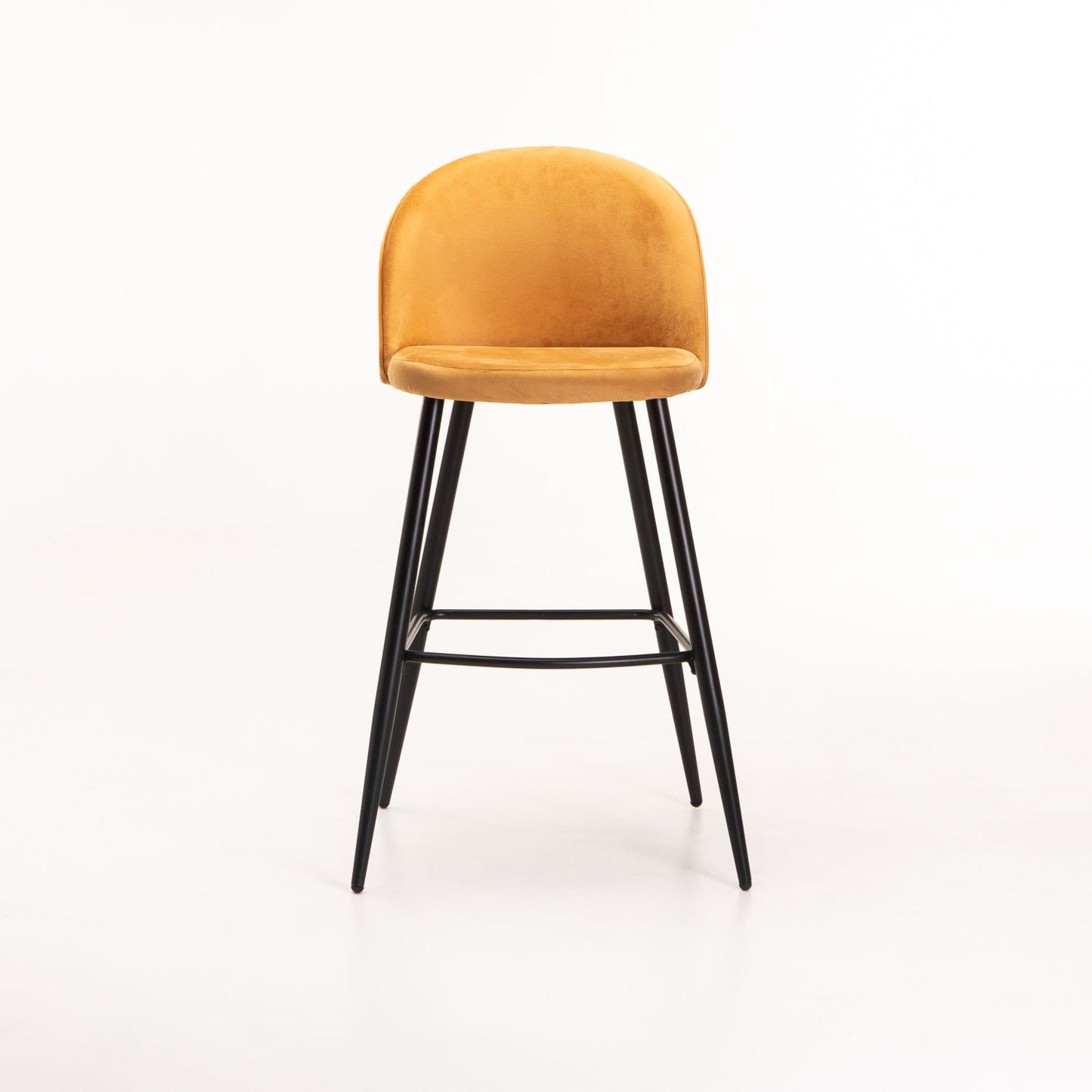 Extreme Velvet Kitchen Stool - Mustard