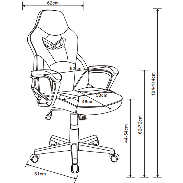 Yugo Gaming Chair A751 - Black / Red / White