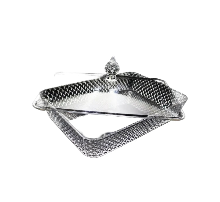 Clear Acrylic Rectangular Tray with Lid