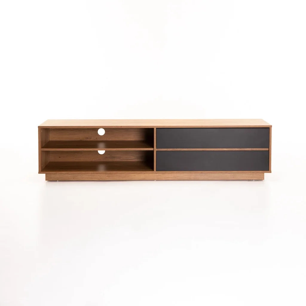 Jicama 180cm 2 Drawer TV Unit - Wild Oak / Black