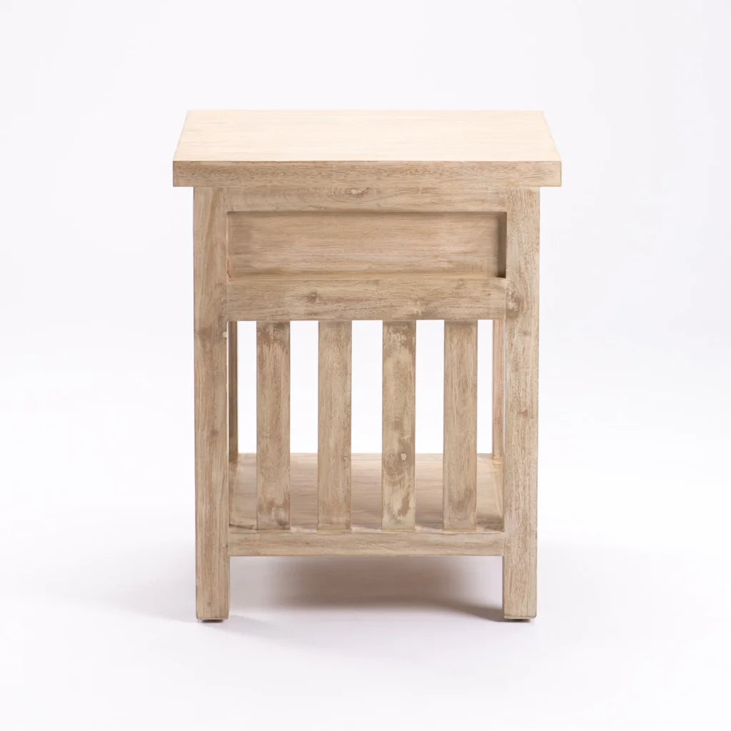 Juniper Whitewash 1 Drawer Pedestal