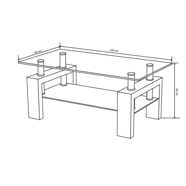Aberfeldy 110x60cm Coffee Table - Mahogany