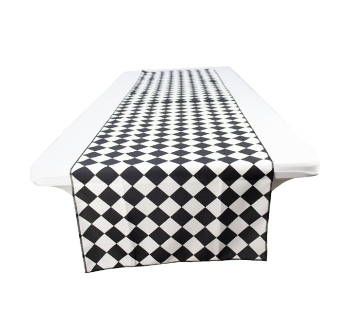 Black and White Blocks Table Runner