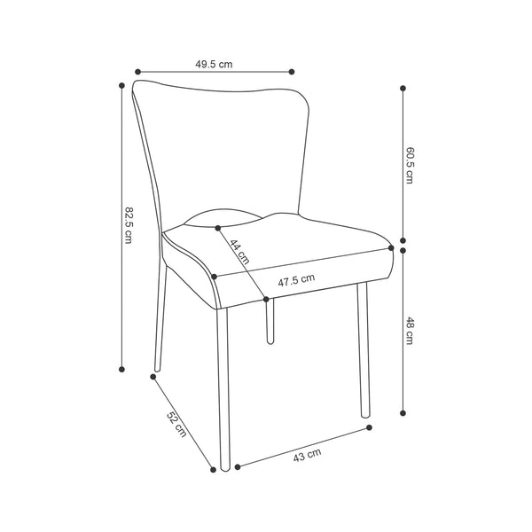 Jeanny Fabric Dining Chair - Grey