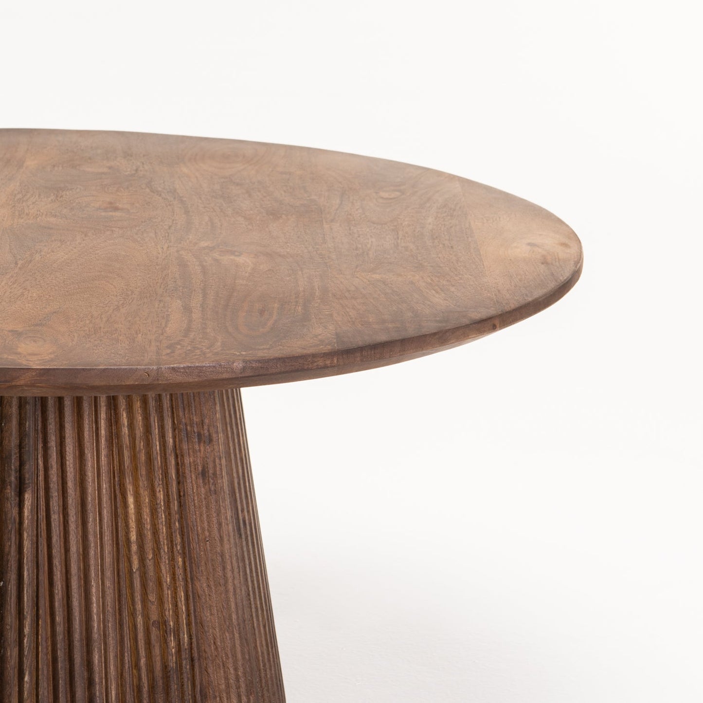 Madeira 80cm Round Solid Coffee Table - Light Brown