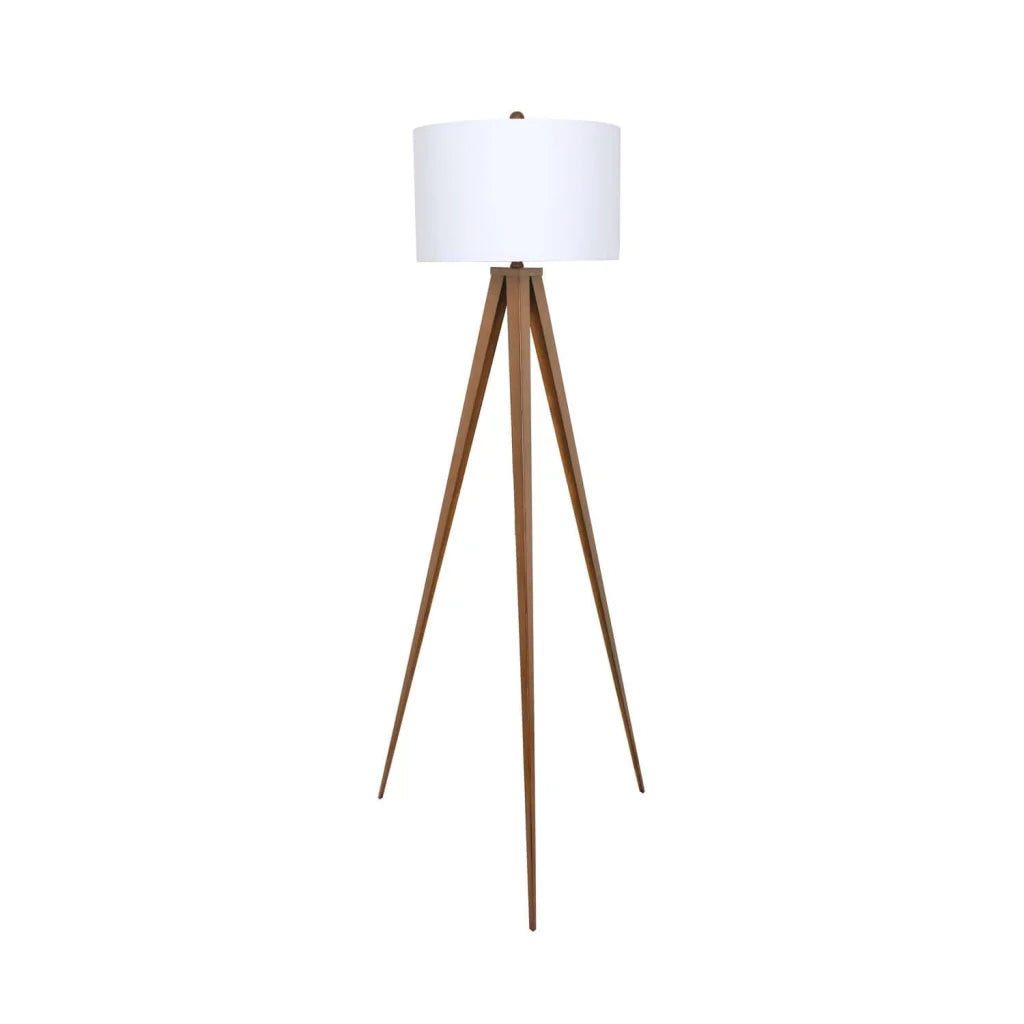 Marita Brown Metal Tripod - White Shade 153cm