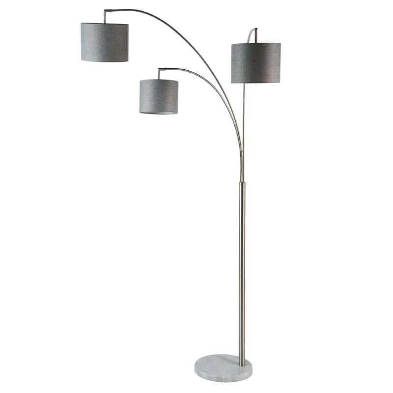 Mung 3 Branch - Grey Fabric Shades 208cm H