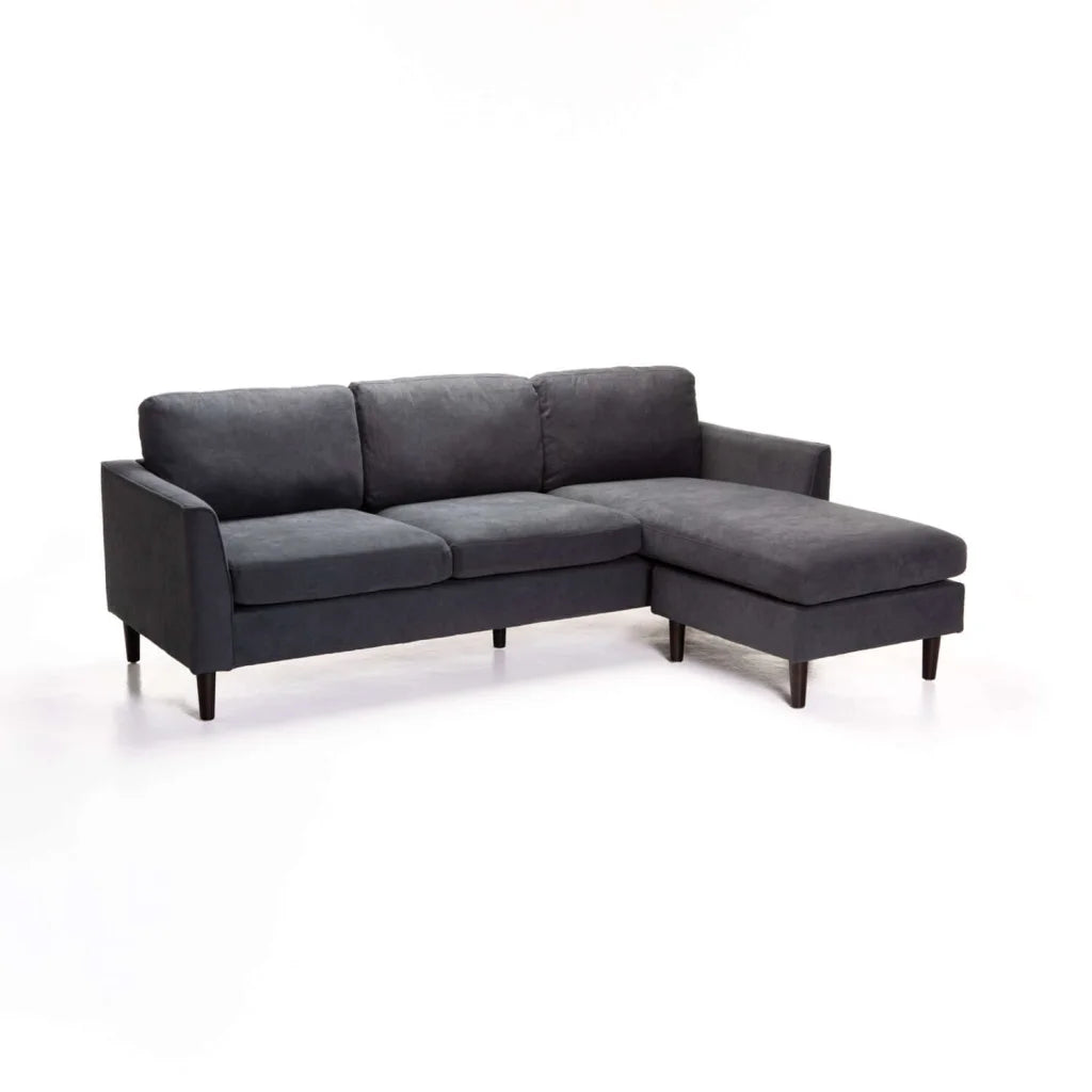 Nakami Fabric Corner Chaise - Grey / Dark
