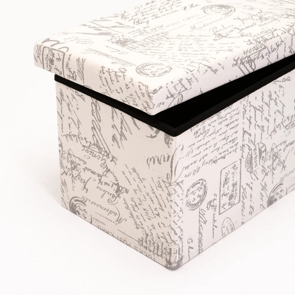 Naome Fabric Double Ottoman - Script