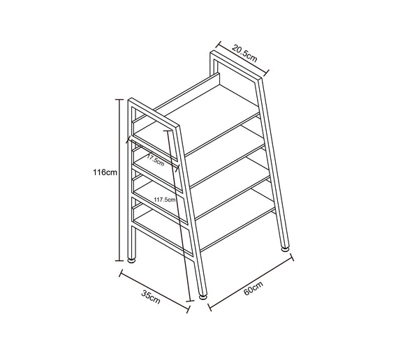 Tabana 4 Shelf Unit - Black