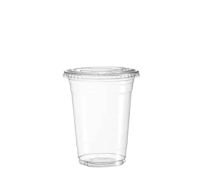 300ml Plastic Smoothie Cups with Flat Lids 50s