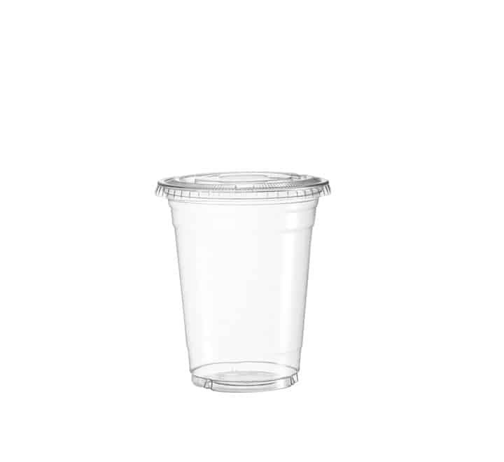 275ml Plastic Smoothie Cups with Flat Lids 50s