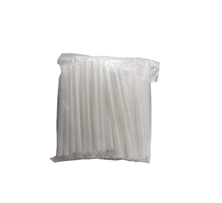 White Individually Wrapped Smoothie Straws 12mm (100’s)