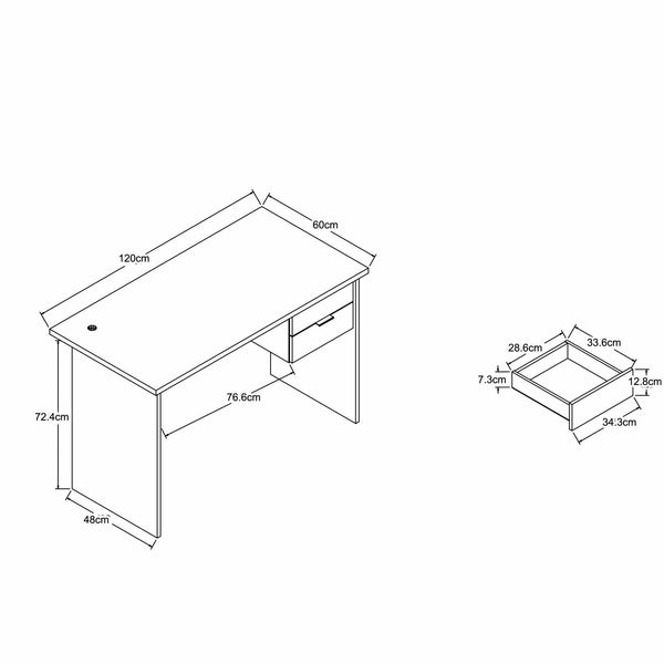 Soren 120cm Deluxe Desk - White