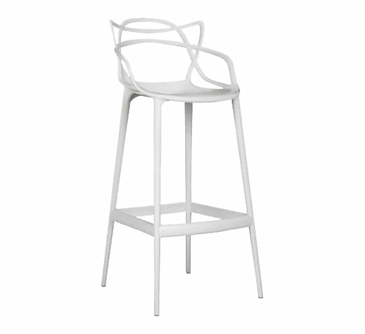 Web Cocktail Bar Stool - White