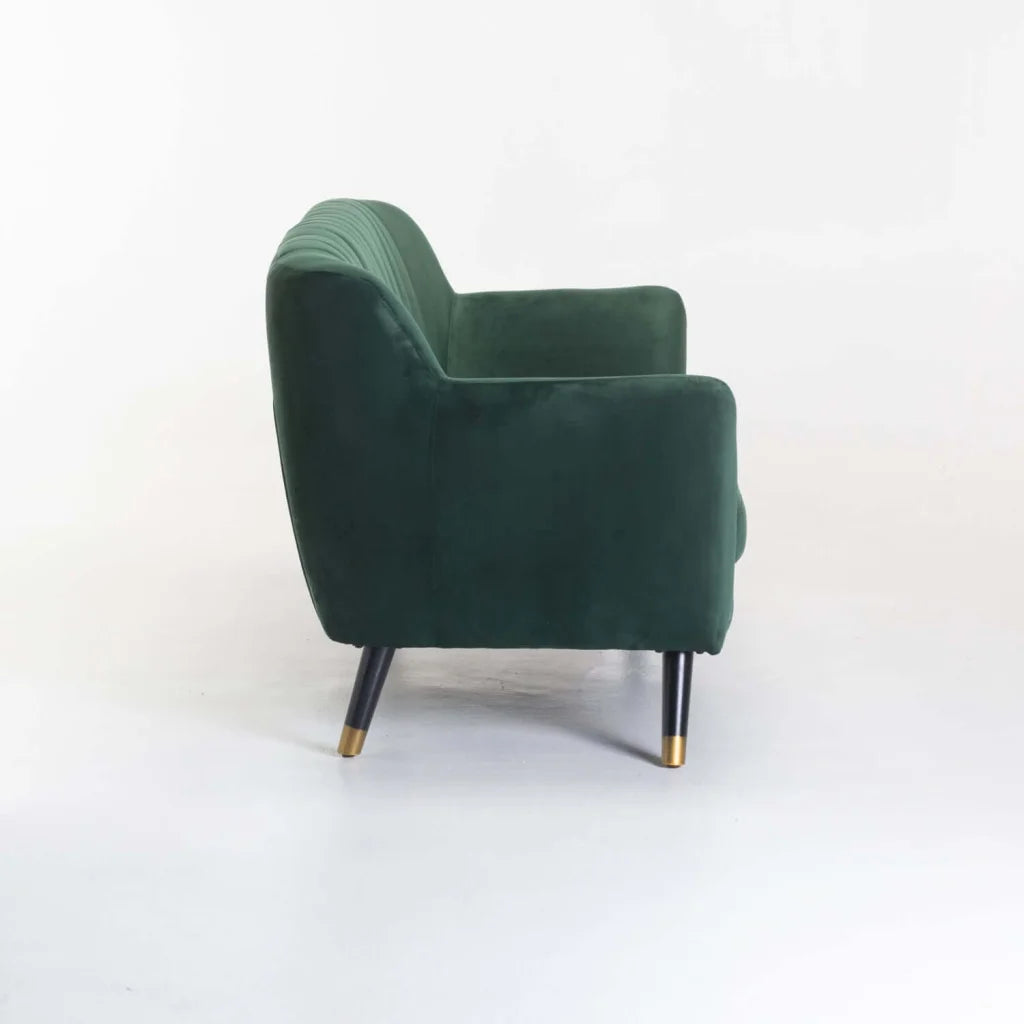 Paera Velvet 3 Seater Couch - Green