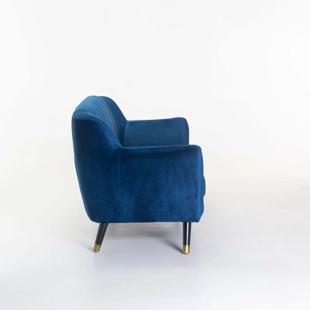 Paera Velvet 3 Seater Couch - Navy