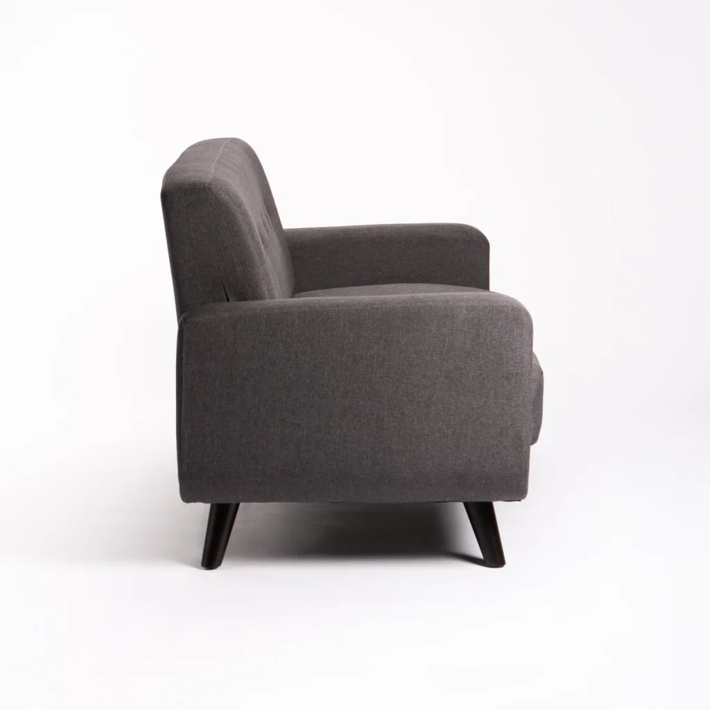 Pejane Fabric 2 Seater Couch - Grey / Dark Leg