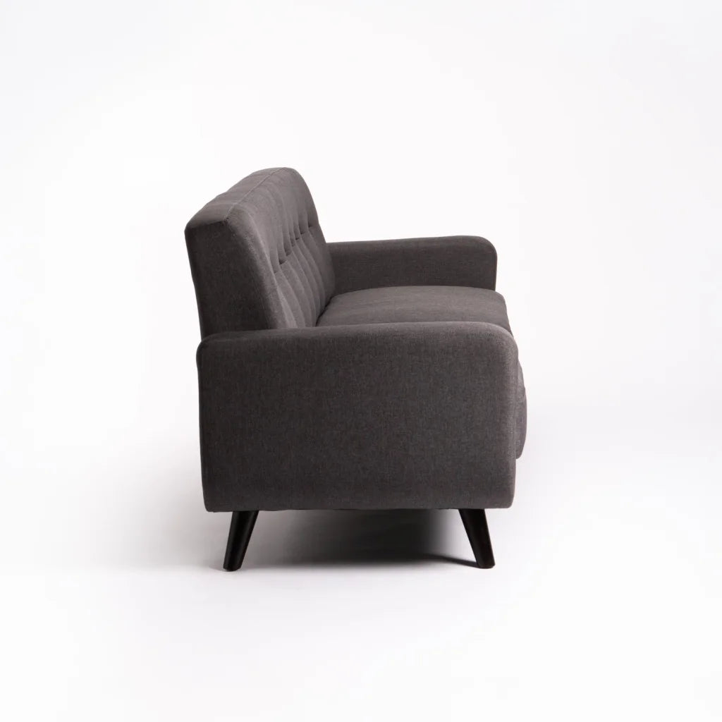 Pejane Fabric 3 Seater Couch - Grey / Dark Leg