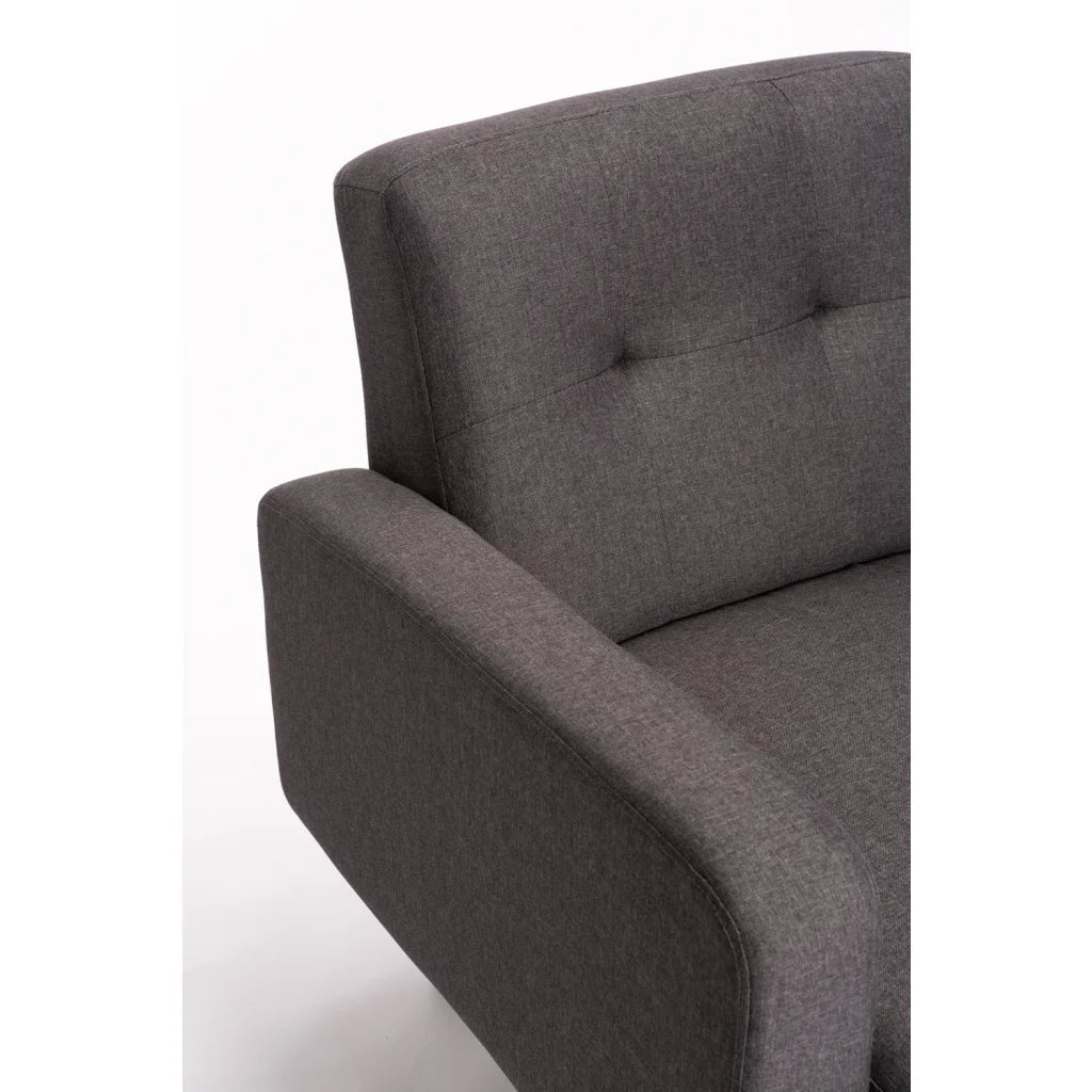 Pejane Fabric 3 Seater Couch - Grey / Dark Leg