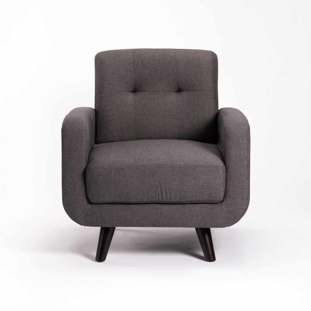 Pejane Fabric Armchair - Grey / Dark Leg