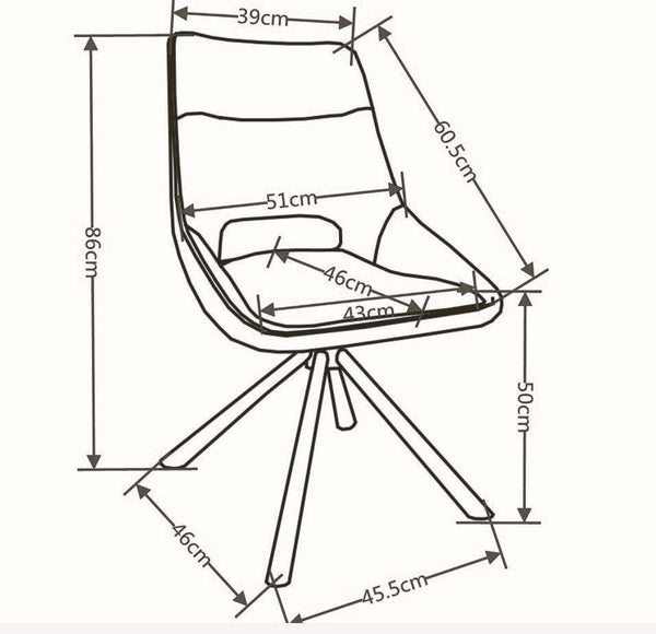 Piatto Fabric Swivel Dining Chair - Cream