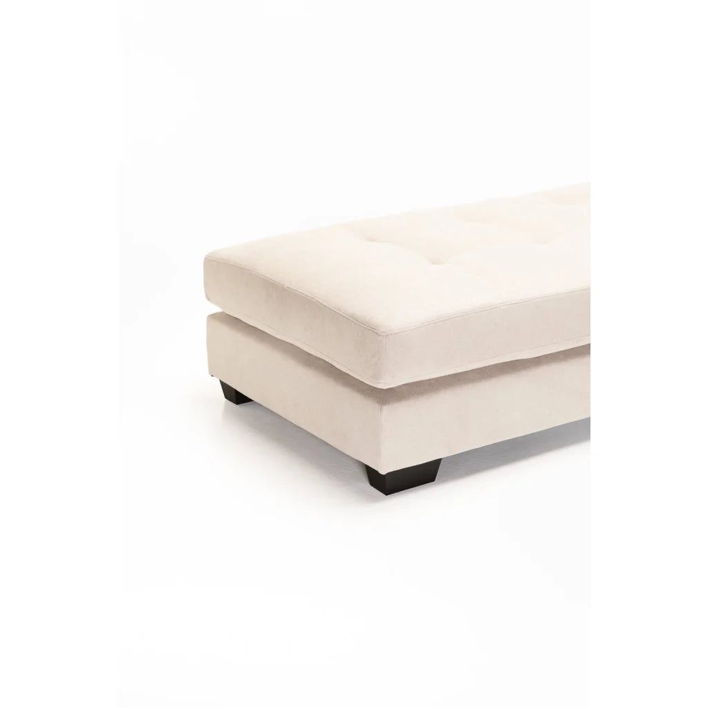 Rupene Fabric Ottoman - Platinum