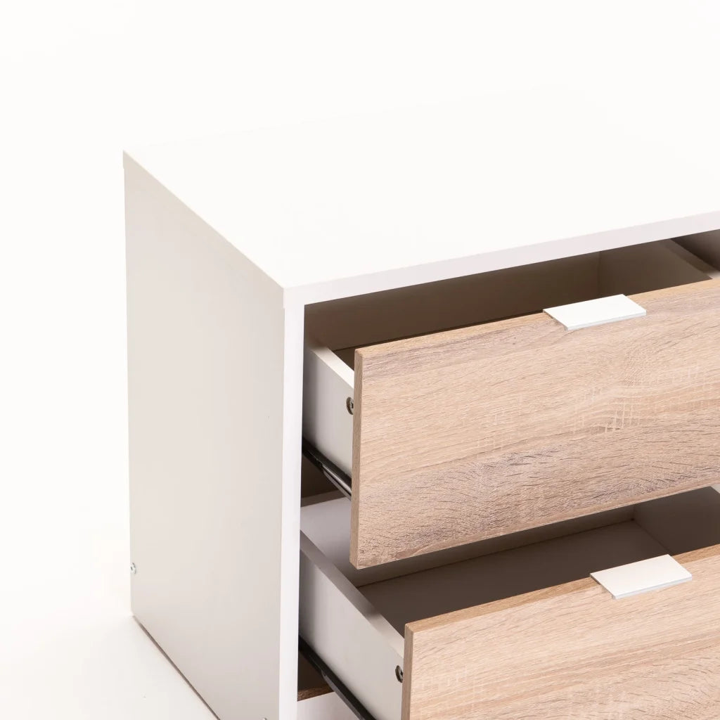 Ruzeiza 2 Drawer Pedestal - Oak / White