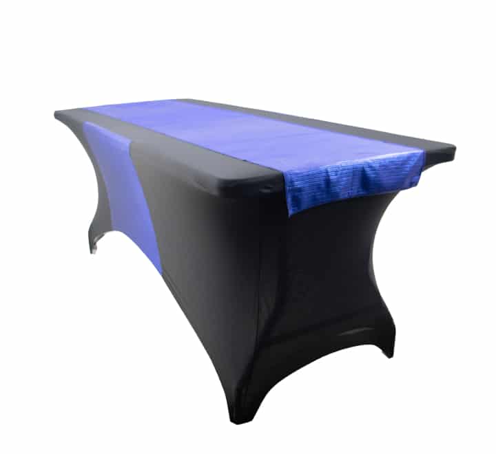 Fancy Black Tablecloth with Matching Runner