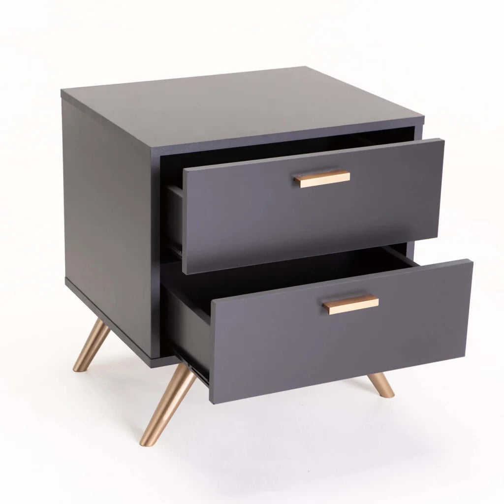 Succotash 2 Drawer Pedestal - Grey