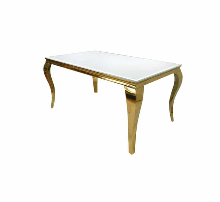 White Wood Top Table with Gold Legs