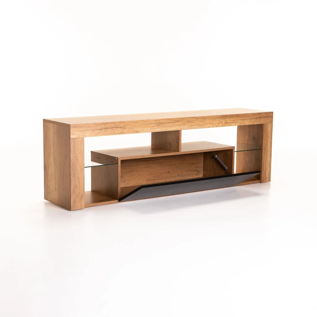 Konjac 160cm TV Unit - Wild Oak / Black
