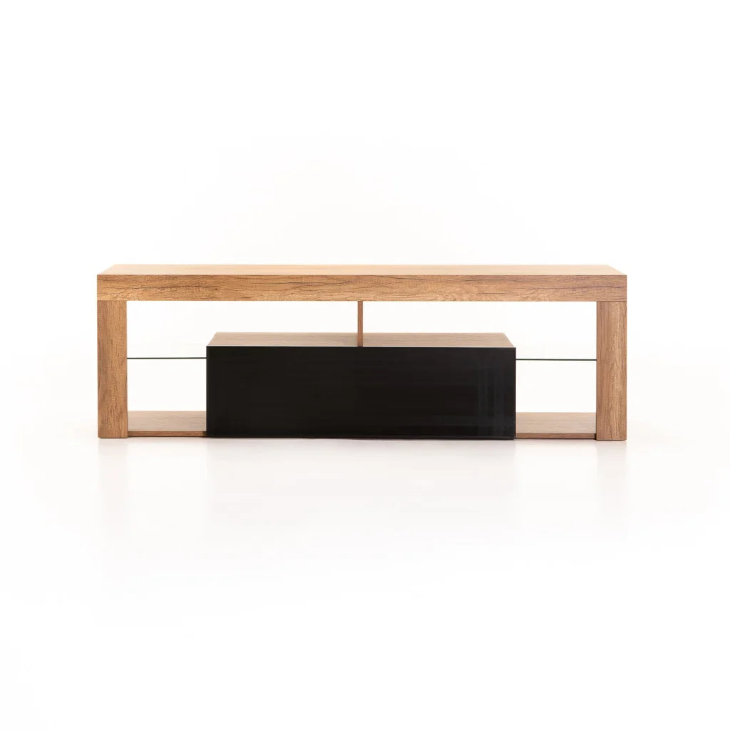 Konjac 160cm TV Unit - Wild Oak / Black
