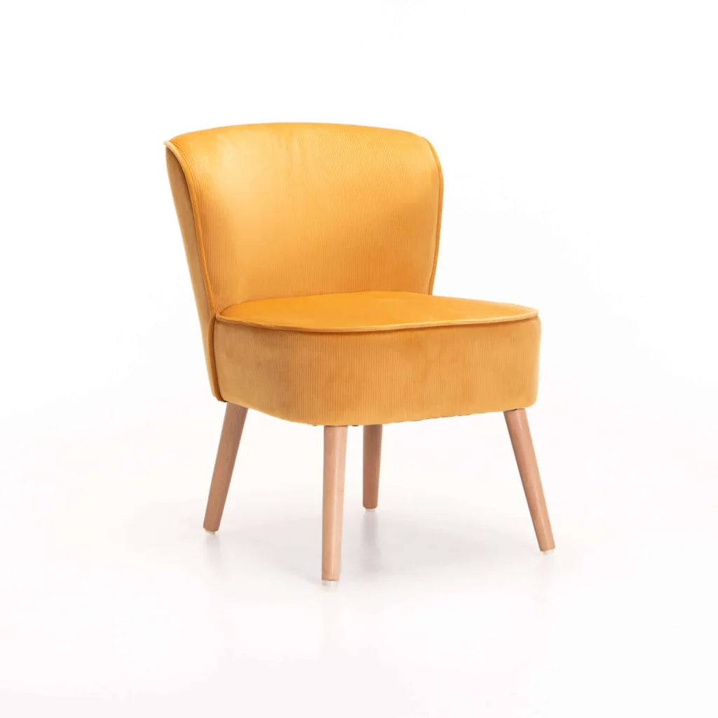 Modern Velvet Beau Chair - Mustard
